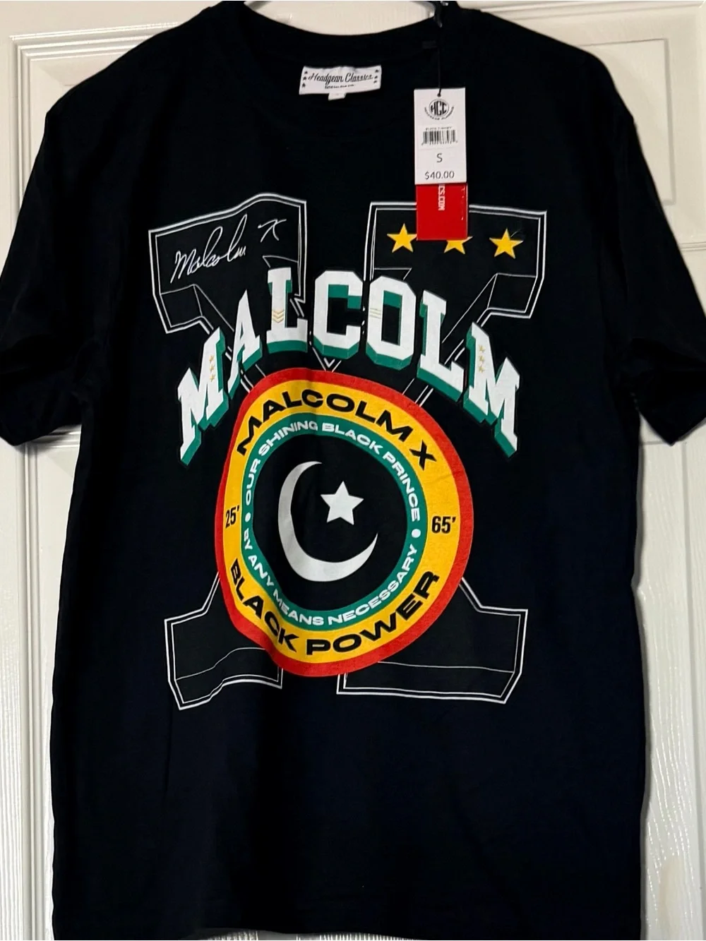 Black Graphic Tee - Black Malcolm X
